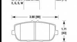 Колодки тормозные HB523G.539 HAWK DTC-60 Mazda Miata MX-5 (Rear) 14 mm