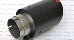 Насадка на глушитель, дизайн AKRAPOVIC, карбон, D посадочный 57мм / D наруж 90мм