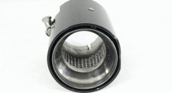 Насадка на глушитель, дизайн M-Style, карбон, D посадочный 63мм / D наруж 90мм, полированная сталь