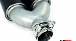 Насадка на глушитель, двойная, AKRAPOVIC карбон, D посадочный 51мм / наруж 90мм, ЛЕВАЯ, AC25190L