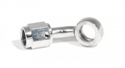 Адаптер banjo d10мм, 45 градусов - М 3/8x24 прямой конус, вращающийся, хром, Goodridge MCHD-005