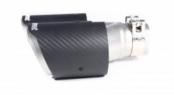 Насадка на глушитель, двойная, AKRAPOVIC EVO карбон, D посадочный 57мм / наруж 90мм, ПРАВ