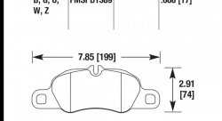 Колодки тормозные HB719U.668 HAWK DTC-70; 2014 Porsche Cayman (FR) 17mm