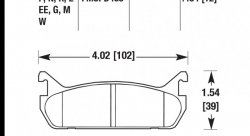 Колодки тормозные HB157W.484 HAWK DTC-30 Mazda Miata MX-5 1.6L (Rear) 12 mm