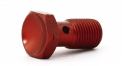 Болт (штуцер) для banjo M10x1 L=20мм алюминий КРАСНЫЙ, Goodridge 992-03-31DR