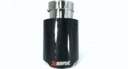 Насадка на глушитель, дизайн AKRAPOVIC EVO G карбон, D посадочный 63мм / D наруж 90мм AC16390EVG