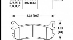 Колодки тормозные HB159S.492 HAWK HT-10 Mazda Miata MX-5 1.8L (Rear) 13 mm