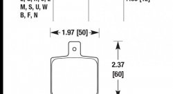 Колодки тормозные HB104G.485 HAWK DTC-60; Wilwood DL Single, Outlaw w/ 0.156 in. center hole 13mm