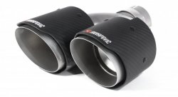 Насадка на глушитель, двойная, AKRAPOVIC EVO style карбон, D посадочный 63мм / наруж 101мм, ПРАВ.