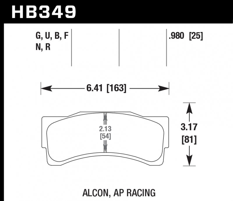 Колодки тормозные HB349F.980 HAWK HPS; 25mm