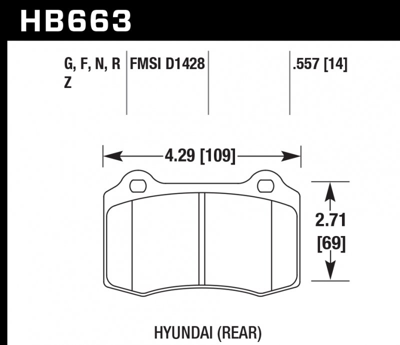 Колодки тормозные HB663N.557 HAWK HP Plus