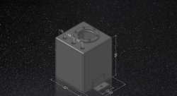 Бак топливный, 2 л, вход - AN6, выход - AN6, с отверстием для насоса 044, алюминиевый, черный