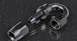 Фитинг AN6 180 градусов под шланг AN, черный