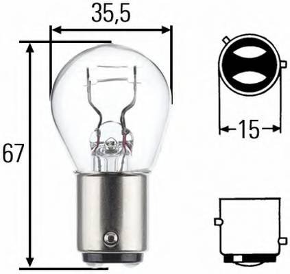 Лампа Koito 12V P21/4W (2 нити)