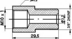Переходник РЕДУКЦИОННЫЙ R-231 WP M10X1 3/8х24UNF, L=29.5мм, AN3