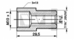 Переходник РЕДУКЦИОННЫЙ R-230 WP M10X1 7/16х20UNF, L=29.5мм, AN4