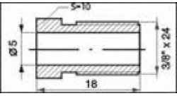 Штуцер 3/8X24, L=18мм, S=10, D=5мм (AN3)