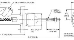 Цилиндр главный тормозной Wilwood диаметр 0.700" / длина резьбы 1,4"