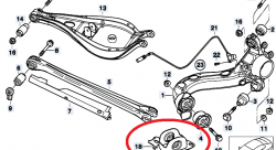 Кронштейн усиленный заднего продольного рычага BMW 3 E46 (2шт)