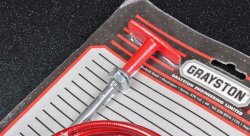 Трос выключателя массы 3000мм, силиконовое покрытие, красный