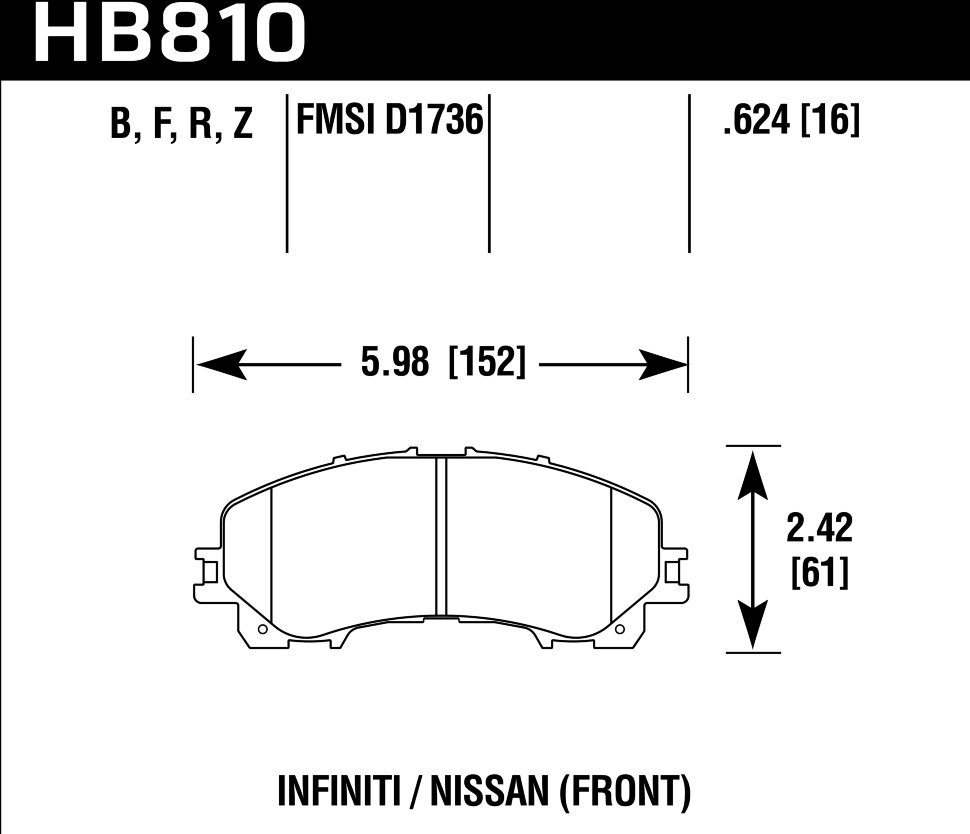 Колодки тормозные HB810Z.624 HAWK PC