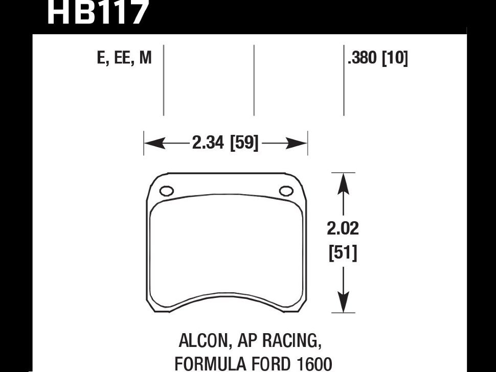 Колодки тормозные HB117G.380 HAWK DTC-60 AP Racing 2