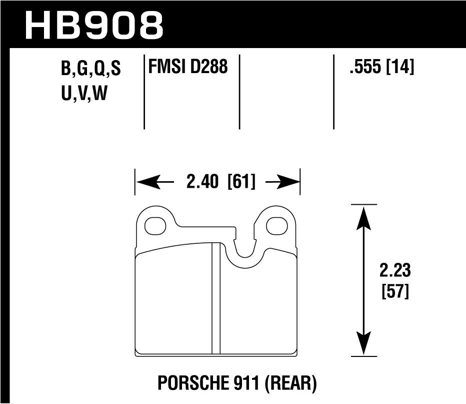 Колодки тормозные HB908S.555