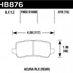Колодки тормозные HB876Y.610 HAWK LTS Acura RLX Sport Hybrid задние