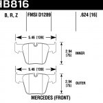 Колодки тормозные HB816Z.624 HAWK PC Mercedes-Benz CL63 AMG  передние