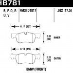 Колодки тормозные HB781Q.692 HAWK DTC-80 BMW (Front)
