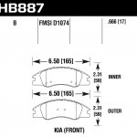 Колодки тормозные HB887B.666 HAWK HPS 5.0 Kia Spectra LX передние