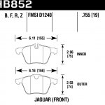Колодки тормозные HB852F.755 HAWK HPS Jaguar S-Type R передние