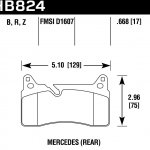 Колодки тормозные HB824Z.668 HAWK PC Mercedes-Benz SLS AMG  задние