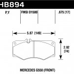 Колодки тормозные HB894P.675 HAWK Super Duty Mercedes-Benz G550  передние