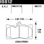 Колодки тормозные HB812B.680 HAWK HPS 5.0 Lexus GS350  передние