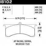 Колодки тормозные HB102Q.600 HAWK DTC-80 AP Racing 6, Sierra/JFZ, Wilwood