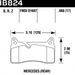 Колодки тормозные HB824B.668 HAWK HPS 5.0 Mercedes-Benz SLS AMG  задние