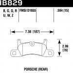 Колодки тормозные HB829Q.594 HAWK DTC-80 D1655 Porsche (Rear)
