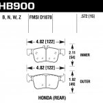 Колодки тормозные HB900B.572 HAWK HPS 5.0 Honda Civic  задние