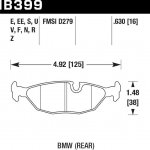 Колодки тормозные HB399G.630 HAWK DTC-60 BMW (Rear)