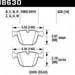 Колодки тормозные HB630Q.626 HAWK DTC-80 BMW (Rear)