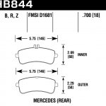 Колодки тормозные HB844Z.700 задние AMG GT, SL 63AMG 2012-> ;