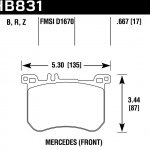 Колодки тормозные HB831Z.667 HAWK PC Mercedes-Benz SL400  передние