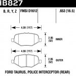 Колодки тормозные HB827Y.653 HAWK LTS Ford Explorer AWD задние