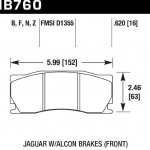 Колодки тормозные HB760G.620 HAWK DTC-60  Jaguar XK (X150) тормоза Alcon; 2006-2014