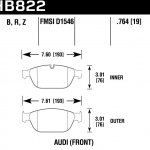 Колодки тормозные HB822B.764 HAWK HPS 5.0 Audi A8 Quattro  передние