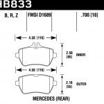 Колодки тормозные HB833B.700 HAWK HPS 5.0 Mercedes-Benz S550 4Matic задние