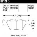 Колодки тормозные HB135B.760 HAWK HPS 5.0  передние BMW 5 (E34) / 7 (E32) / M3 3.0 E36