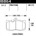 Колодки тормозные HB864B.661 HAWK HPS 5.0 Lexus GS (L1) Turbo  передние 2012->