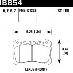 Колодки тормозные HB854F.721 HAWK HPS Lexus LS460  передние